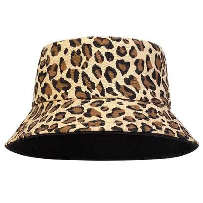 1piece Unisex Leopard Print Bucket Hat Outdoor Sunscreen Leisure Hat Spring Autumn Travel Tourism Beach Vacation