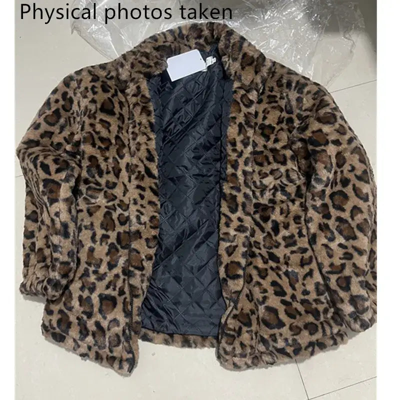 Leopard Print Faux Fur Jacket