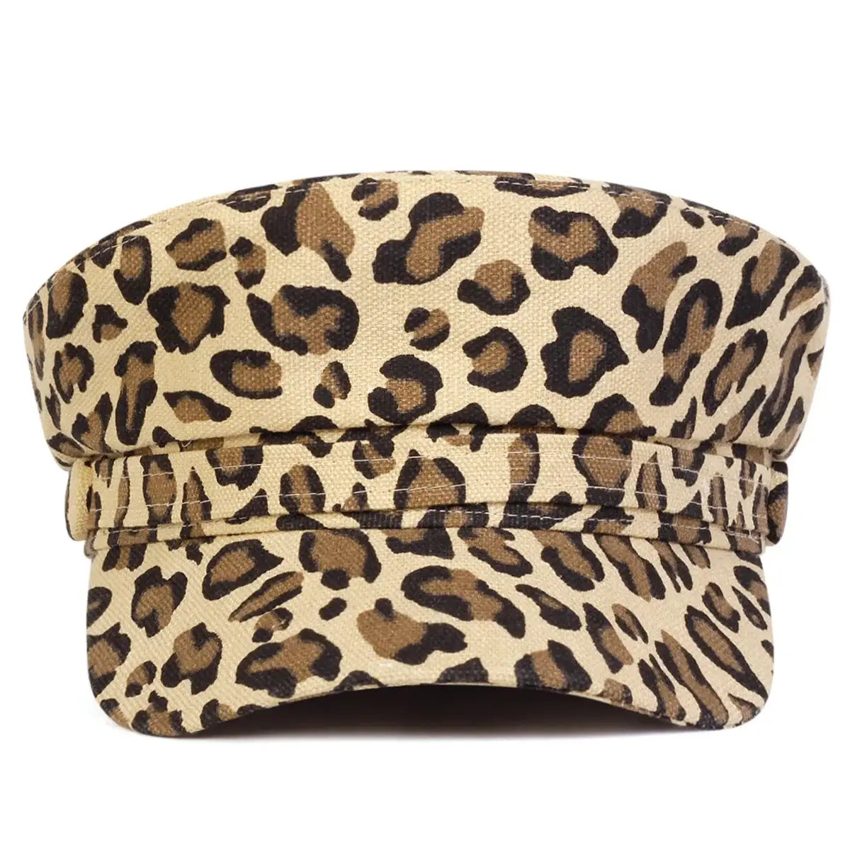 Leopard Print Navy Military Style Cap