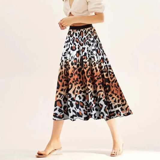 Leopard Print Slim Midi Skirt