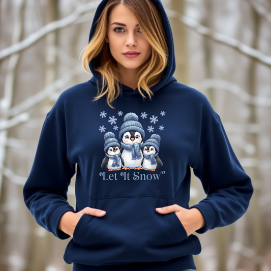 Let It Snow Penguin Hoodie Sweatshirt