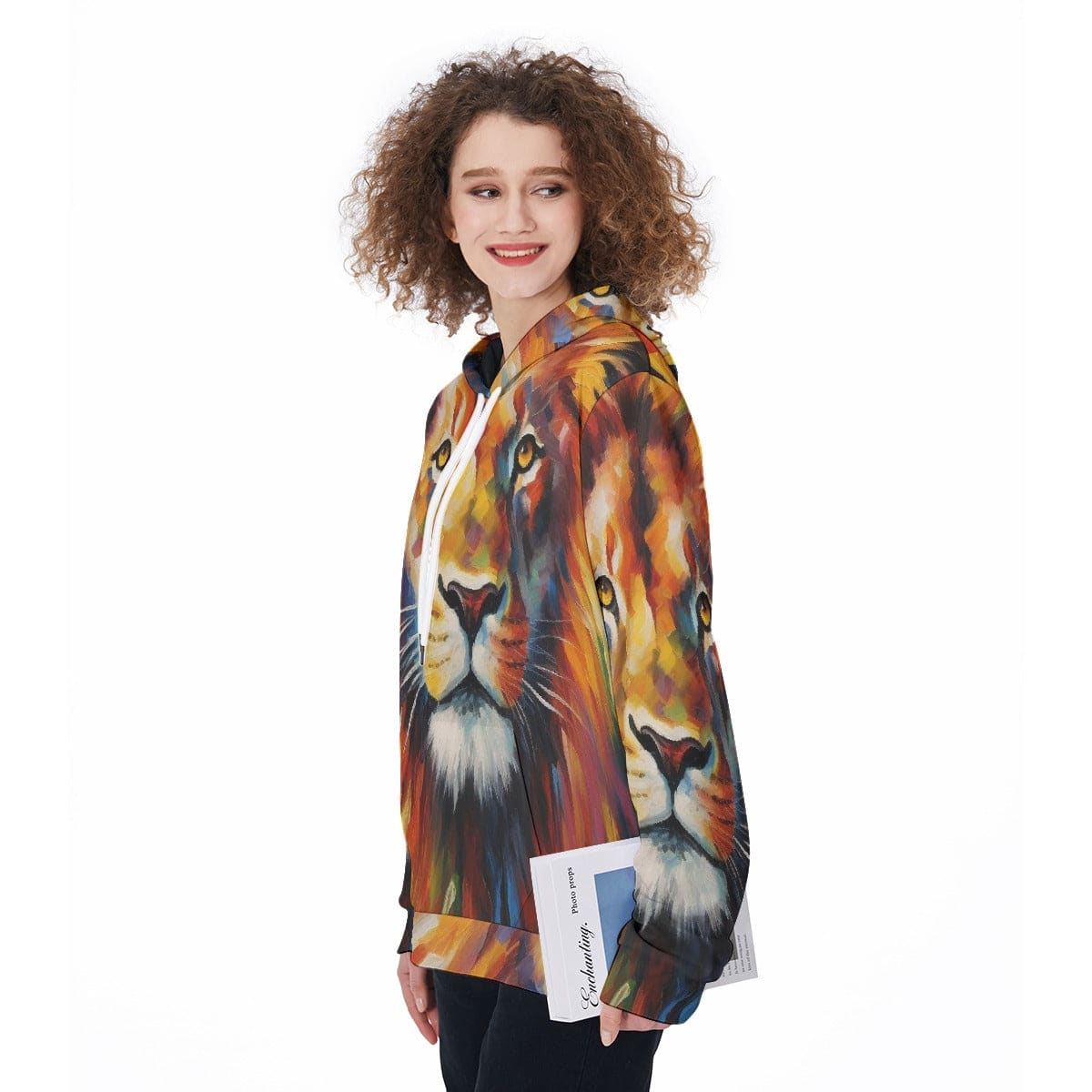 Lion Graphic Artistic Heavy Fleece Hoodie