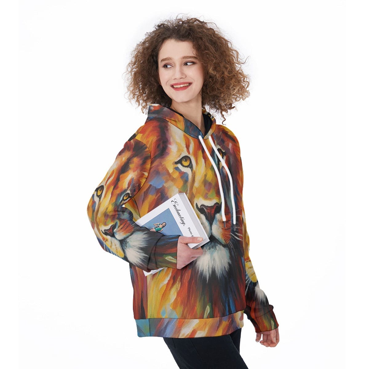 Lion Graphic Artistic Heavy Fleece Hoodie