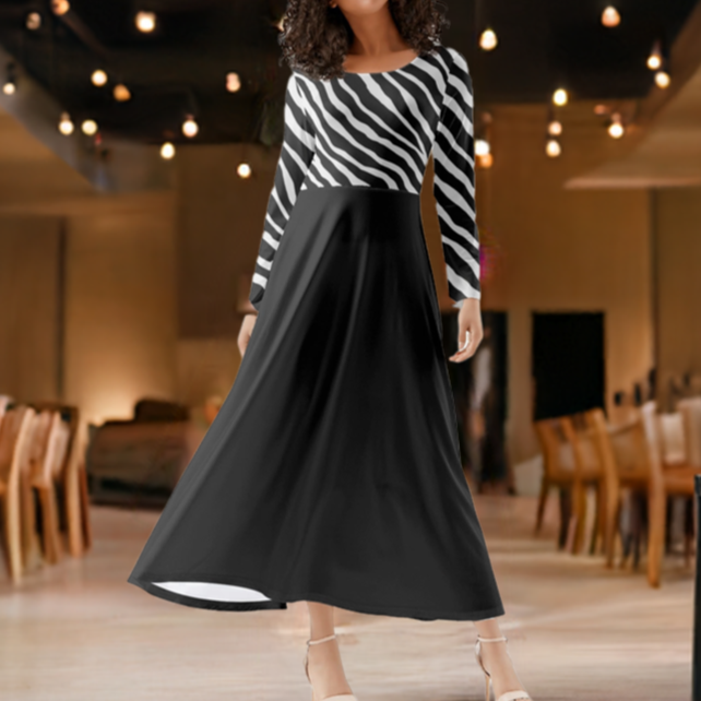 Long Sleeve Flowy Midi Dress