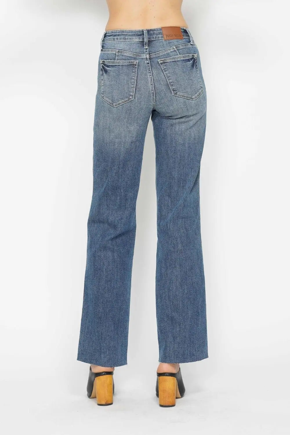 Med Blue Tummy Control Straight Jeans - Straight Jeans