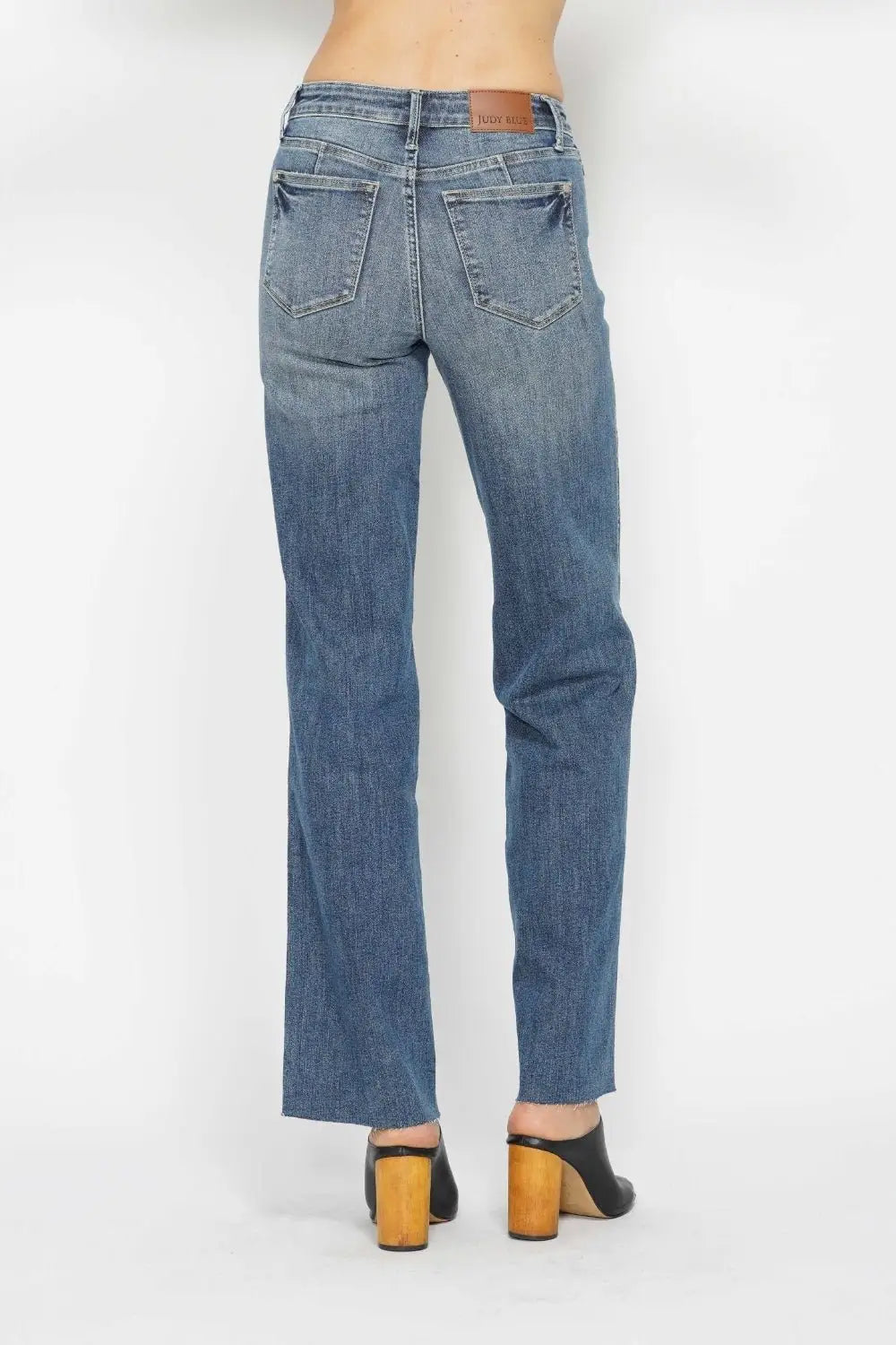 Med Blue Tummy Control Straight Jeans - Straight Jeans