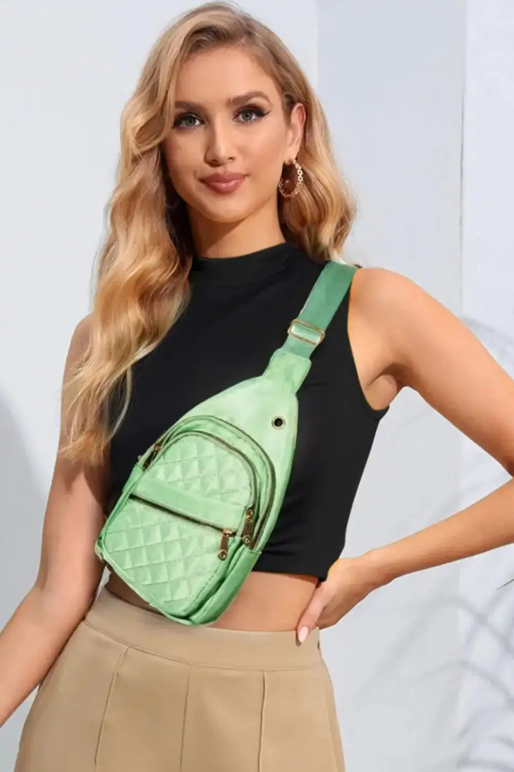 Multi - Layer Zipper Sling Bag - Sling Bags