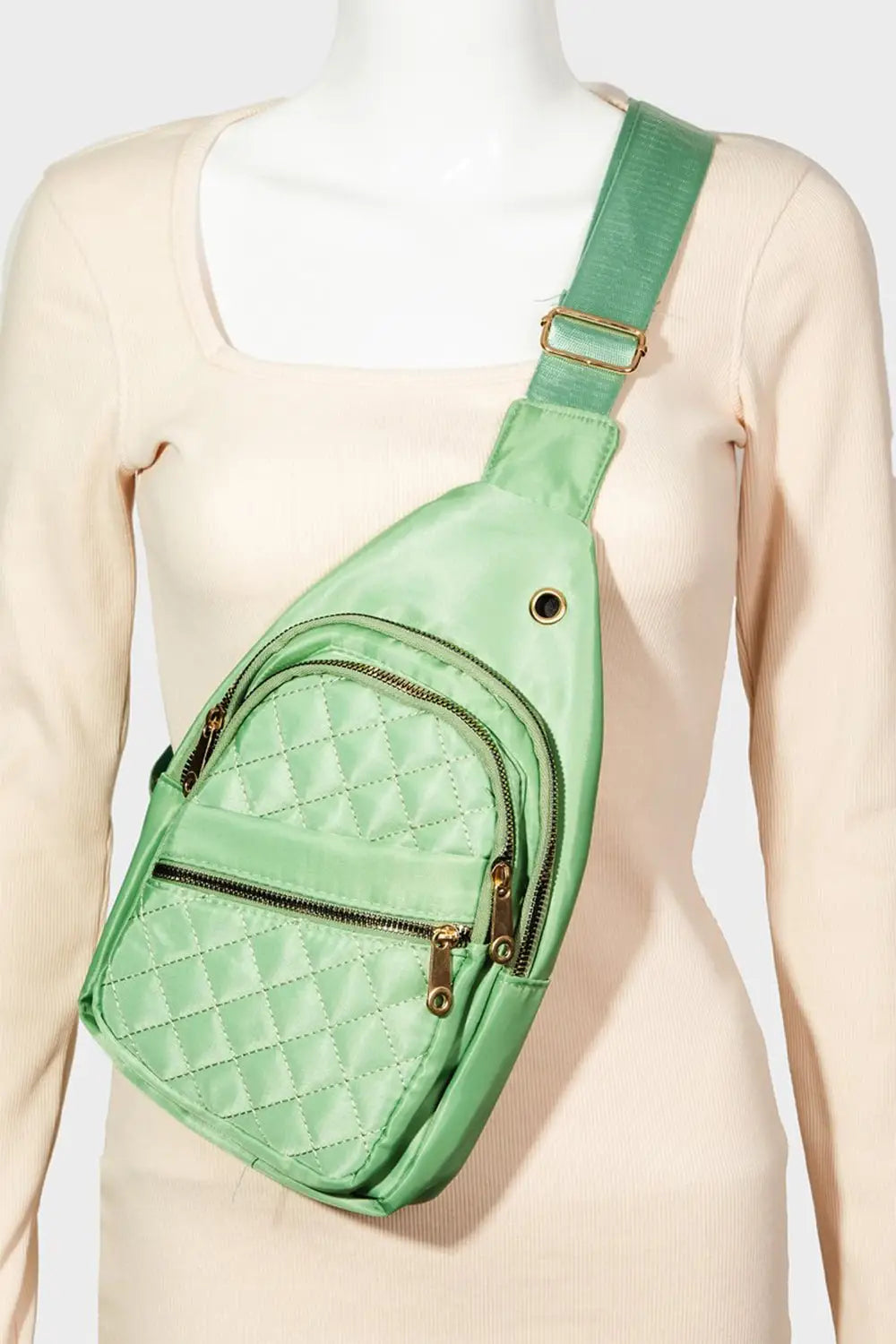 Multi - Layer Zipper Sling Bag - Sling Bags