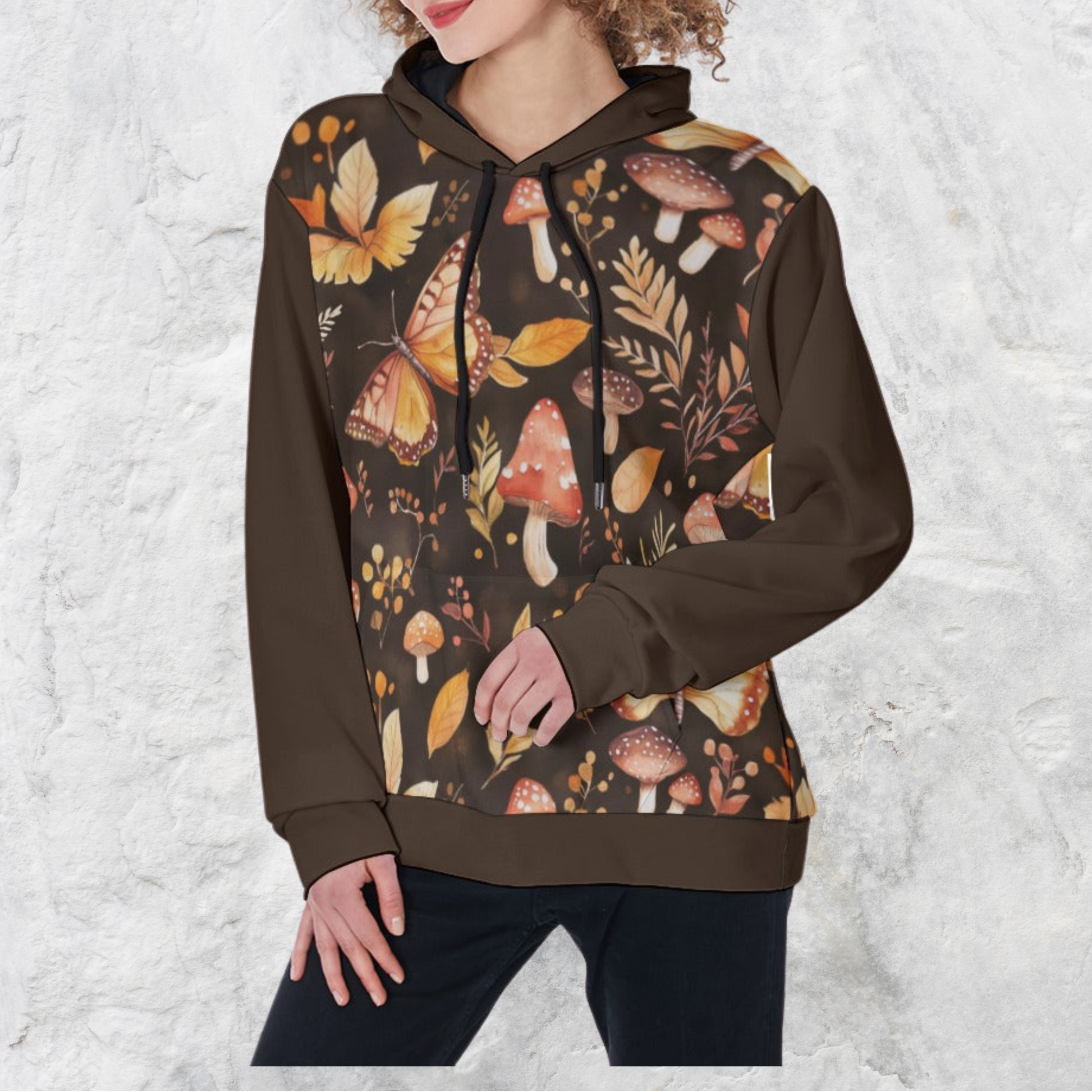 Mushrooms and Butterflies Heavy Fleece Hoodie