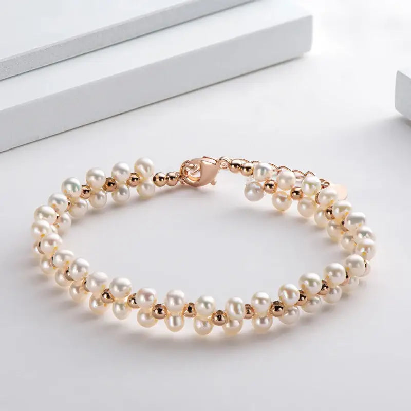 Natural Freshwater Pearl Bracelet WHITE / United States Bracelets