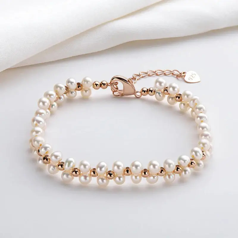 Natural Freshwater Pearl Bracelet WHITE / United States Bracelets
