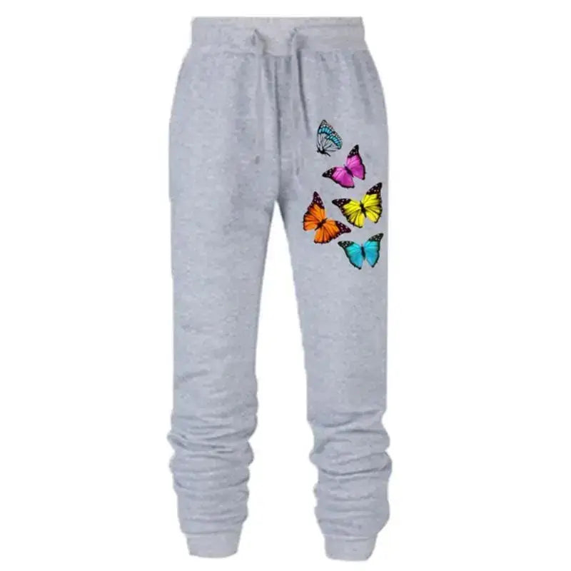 New Butterfly Printed Women’s Sweatpants Running Joggers Trousers Ladies Casual Sportswear Jogging Pants S-4XL