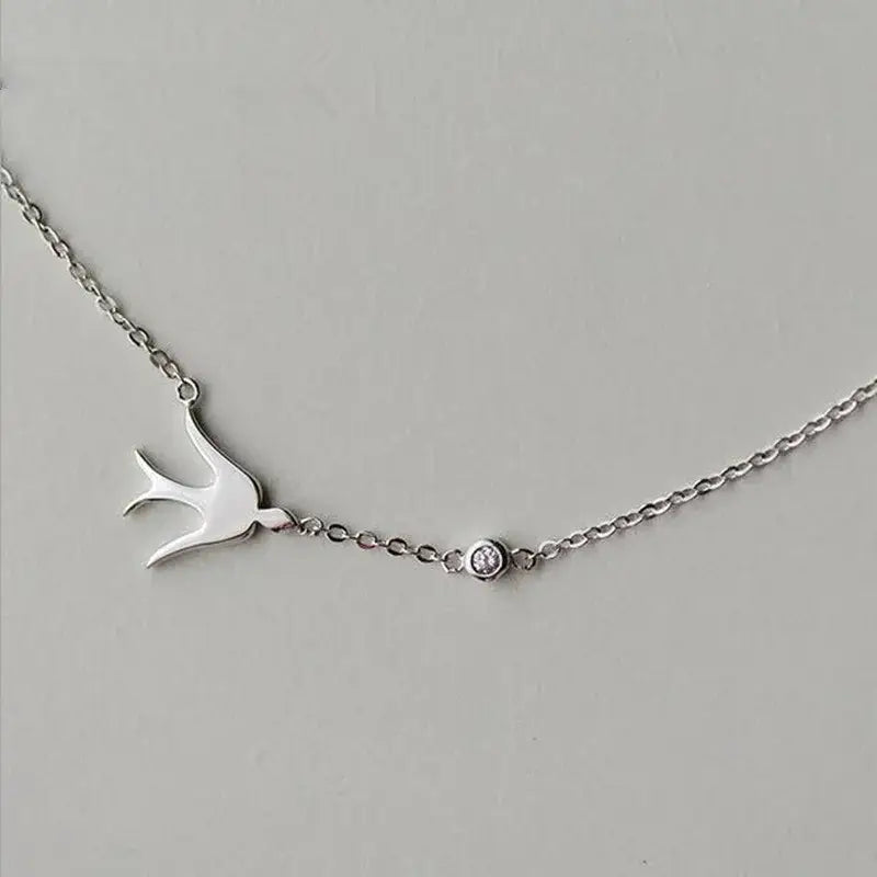 New Fresh Cute Swallow 925 Sterling Silver Jewelry Popular Animal Exquisite Pendant Necklaces XL120