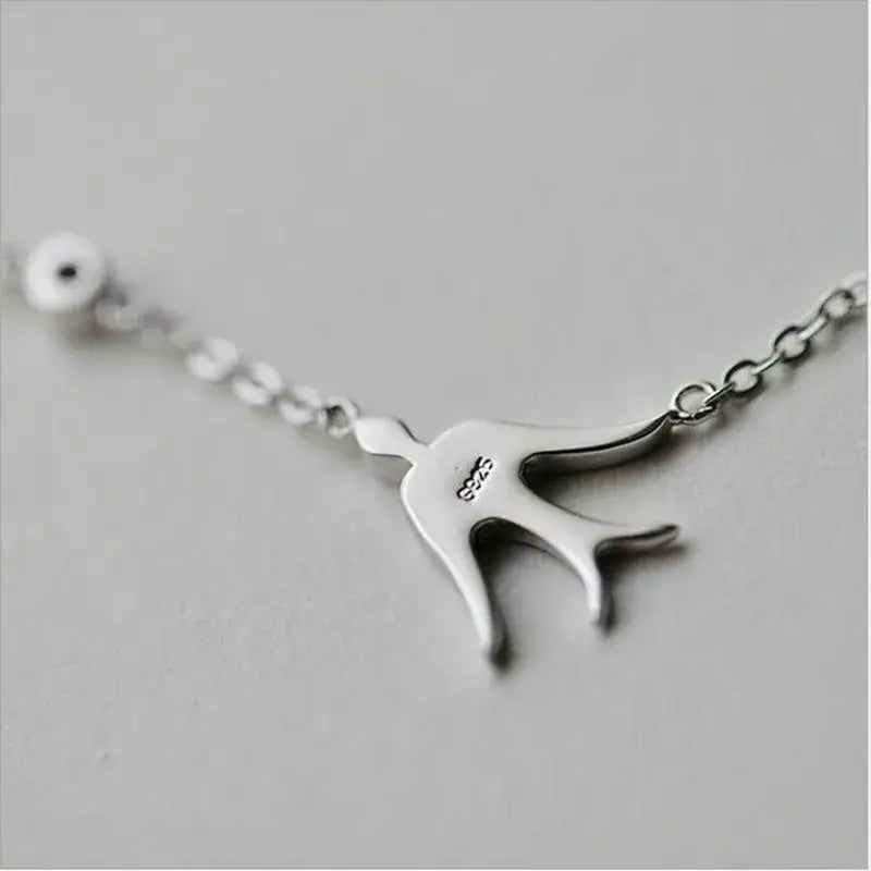 New Fresh Cute Swallow 925 Sterling Silver Jewelry Popular Animal Exquisite Pendant Necklaces XL120