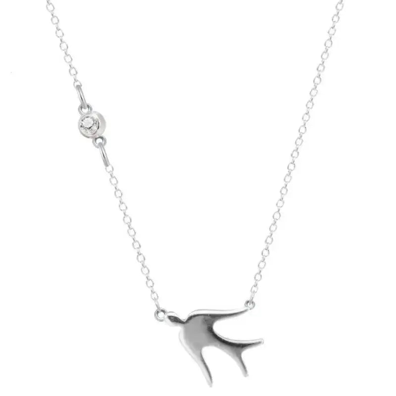 New Fresh Cute Swallow 925 Sterling Silver Jewelry Popular Animal Exquisite Pendant Necklaces XL120