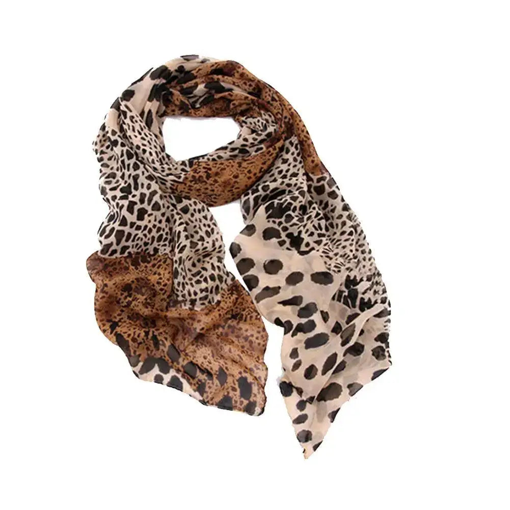 New Noble Fashion Women Long Soft Wrap Lady Shawl Silk Chiffon Scarves Leopard Print Shawl All-match Lady Soft Scarf