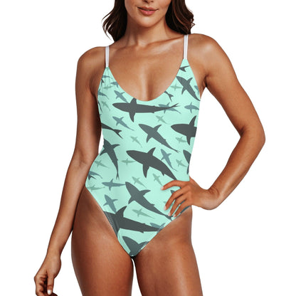 One Piece V-neck Swimsuit