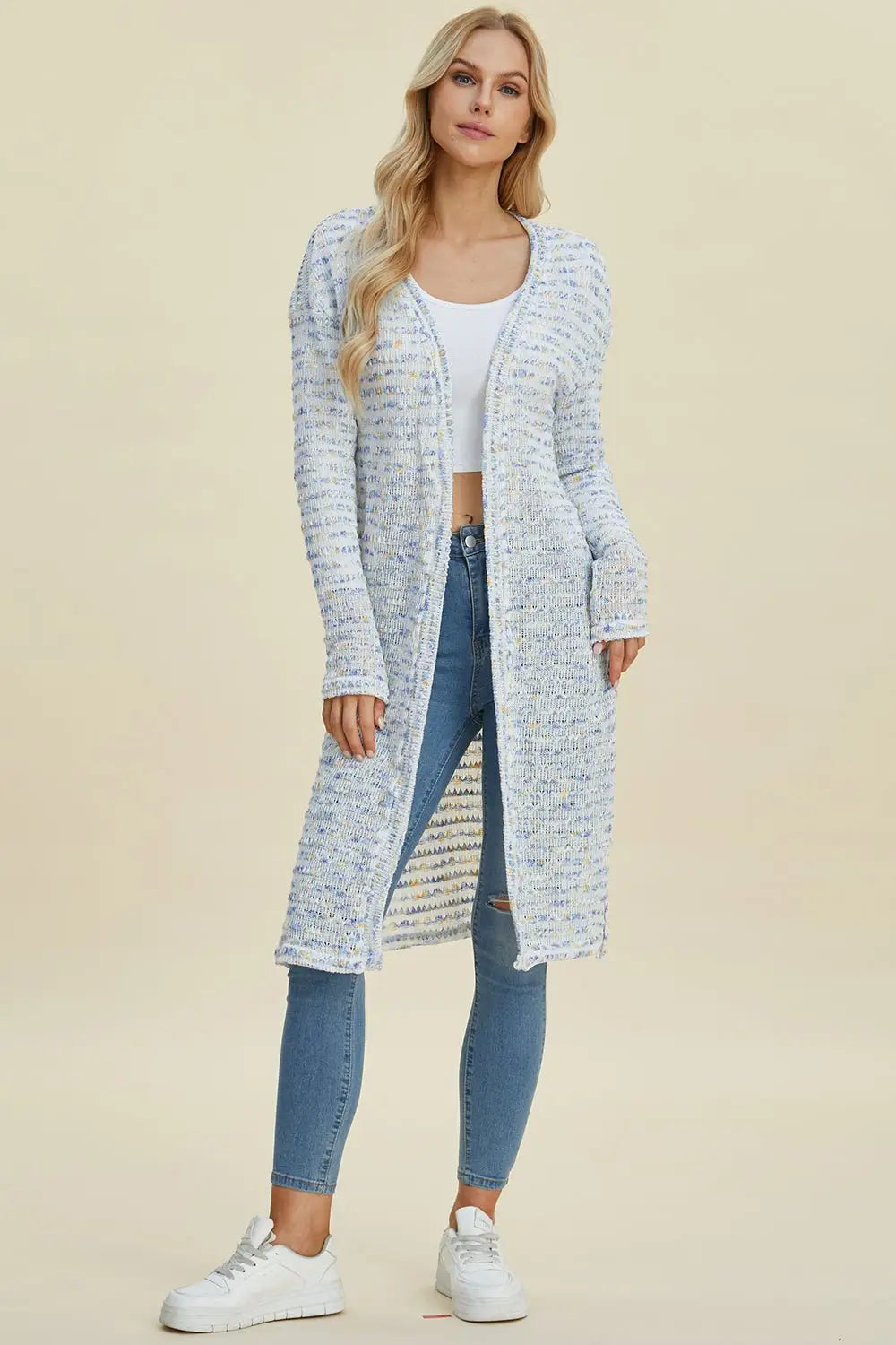 Open Front Longline Cardigan - Cardigans