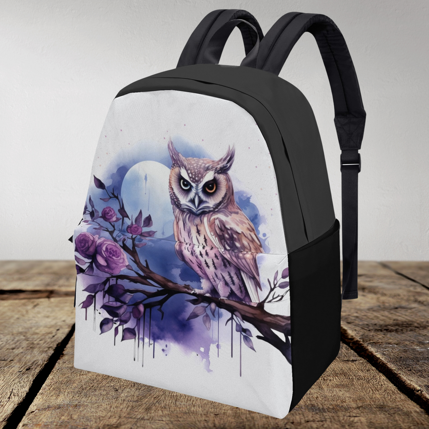 Owl and Moon Canvas Backpack