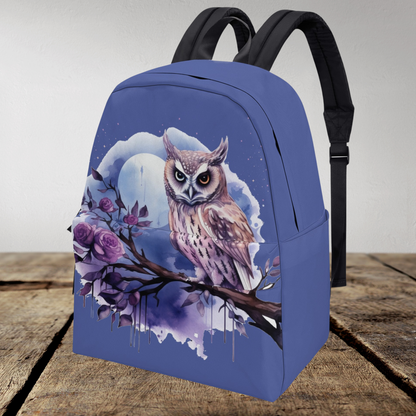 Owl and Moon Canvas Backpack