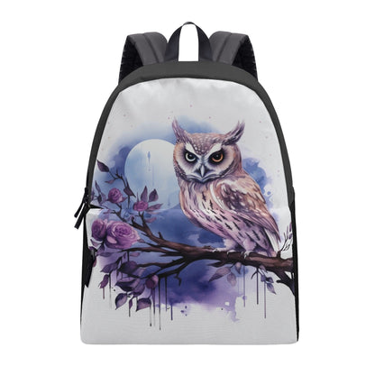 Owl and Moon Canvas Backpack