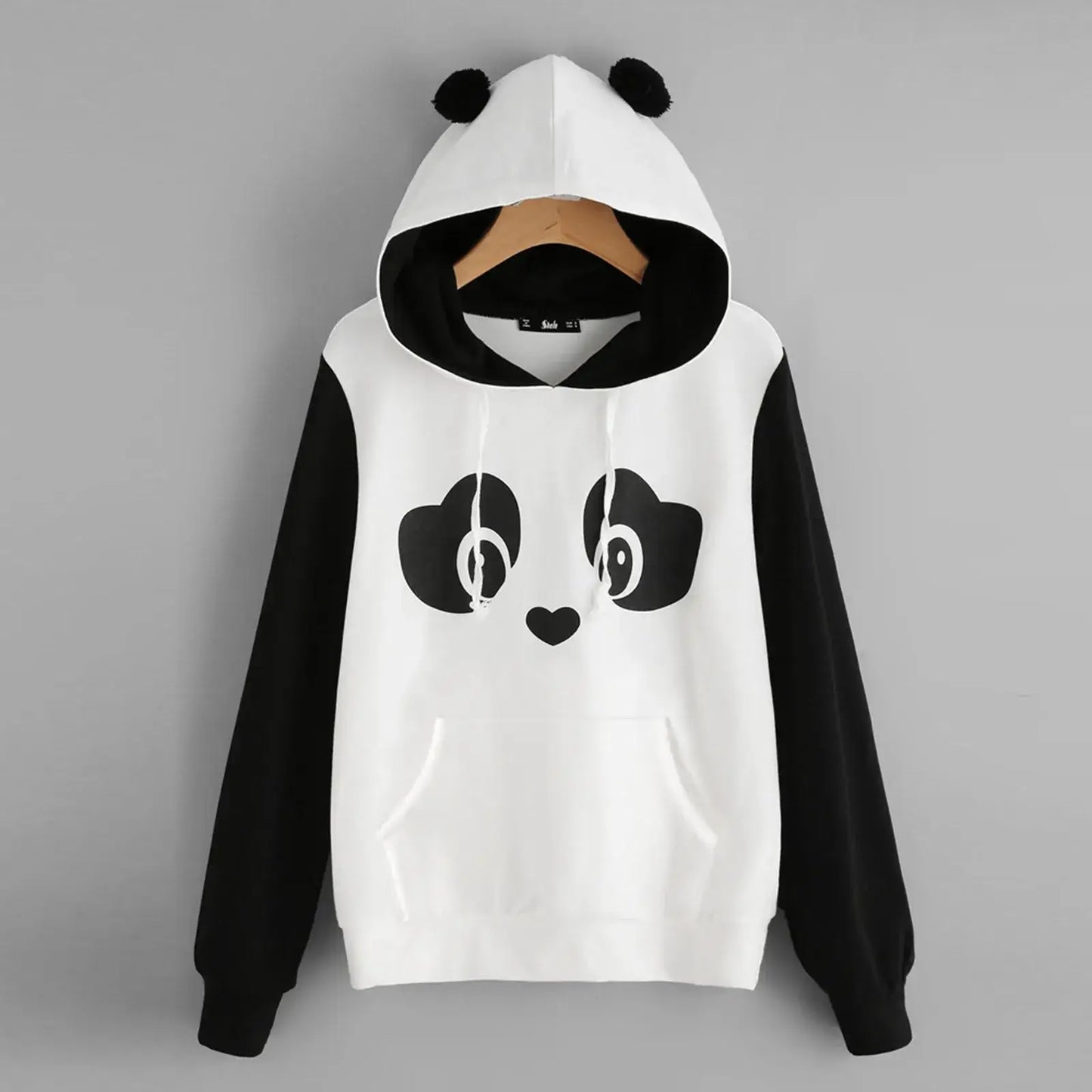 Kawaii Cartoon Panda Student Hoodies Women Cute Bear Ear Panda Warm Hoodie Streetwear Preppy Style Student Sweatshirts