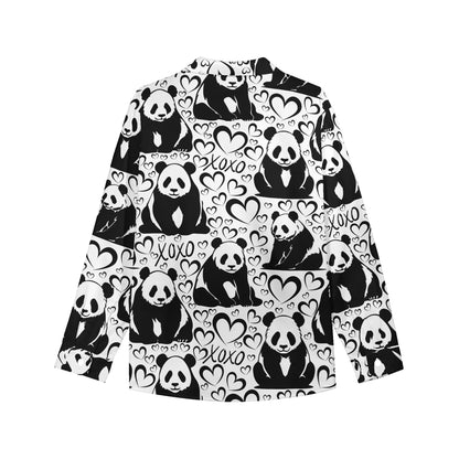 Pandas and Hearts Button Down Shirt