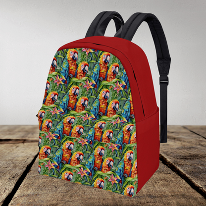 Parrots Print Canvas Backpack