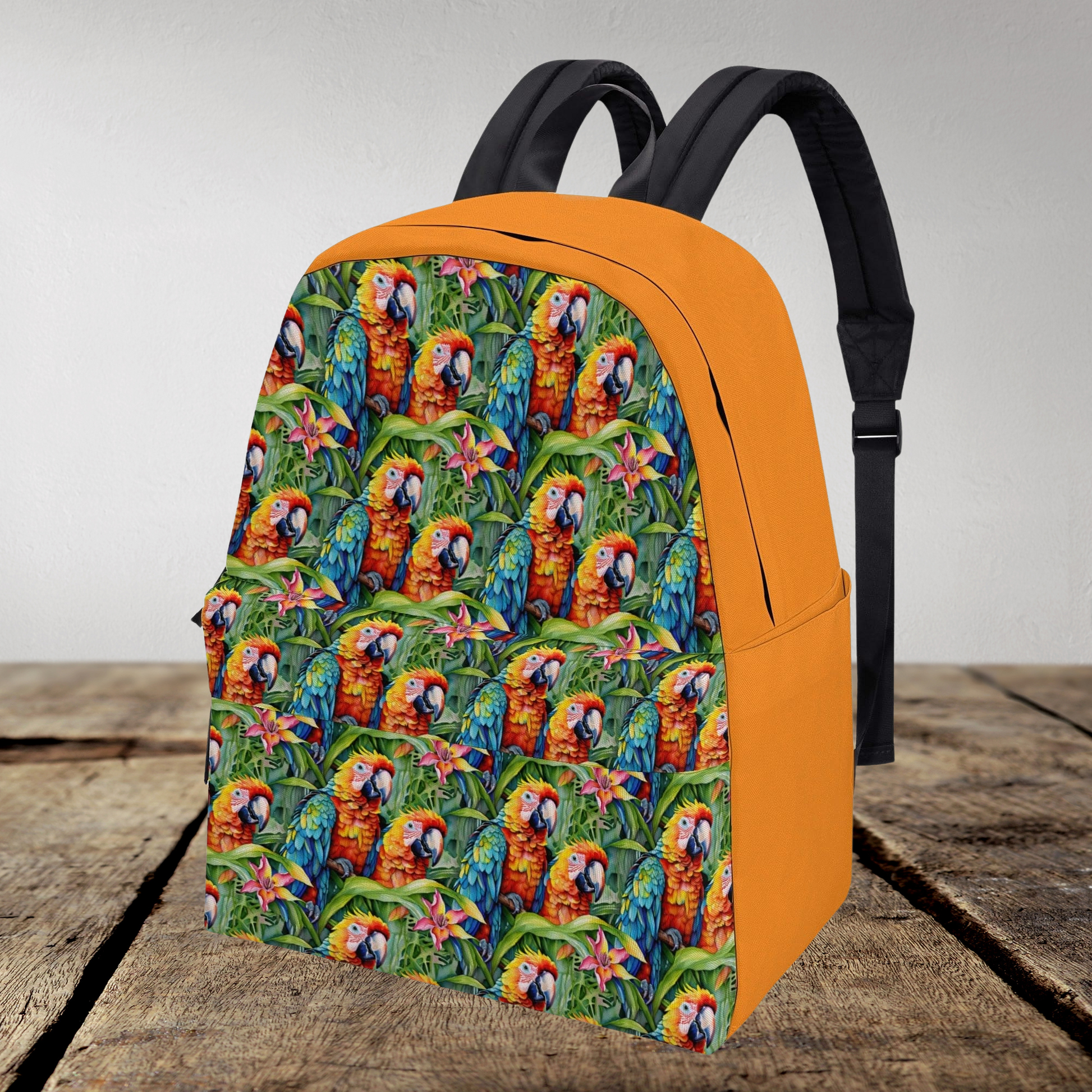 Parrots Print Canvas Backpack