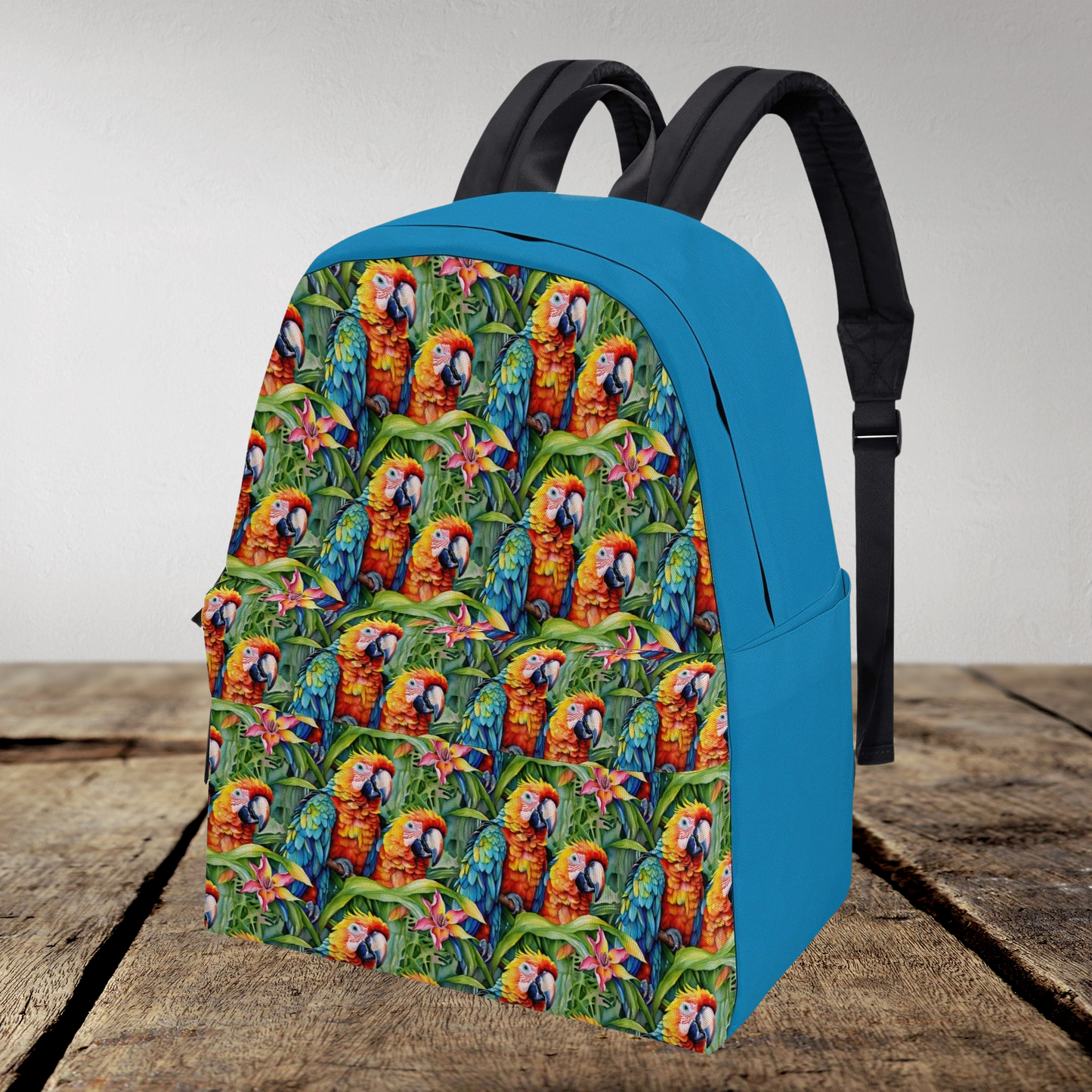 Parrots Print Canvas Backpack