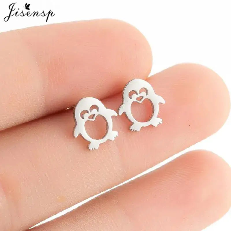 Penguins TIny Stainless Steel Stud Earrings