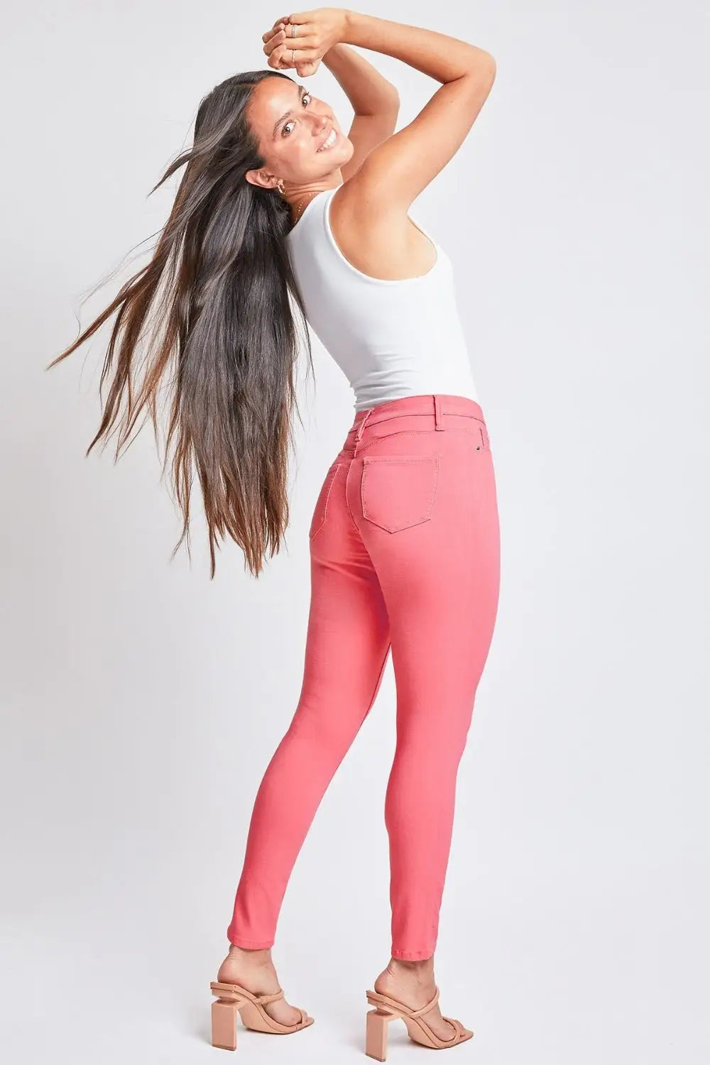 Pink Hyperstretch Mid - Rise Skinny Jeans - 