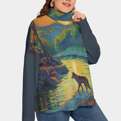 Plus Size Women’s Wolf Landscape Heavy Sweatshirt