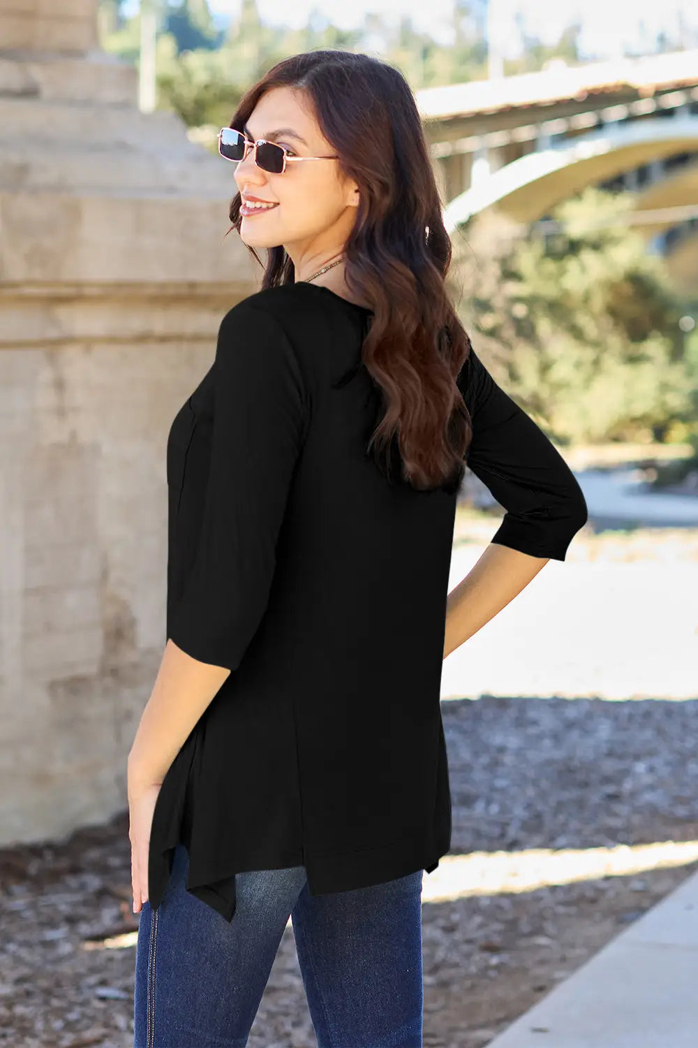 Basic Bae Full Size Round Neck Pocketed T-Shirt - Eclectage