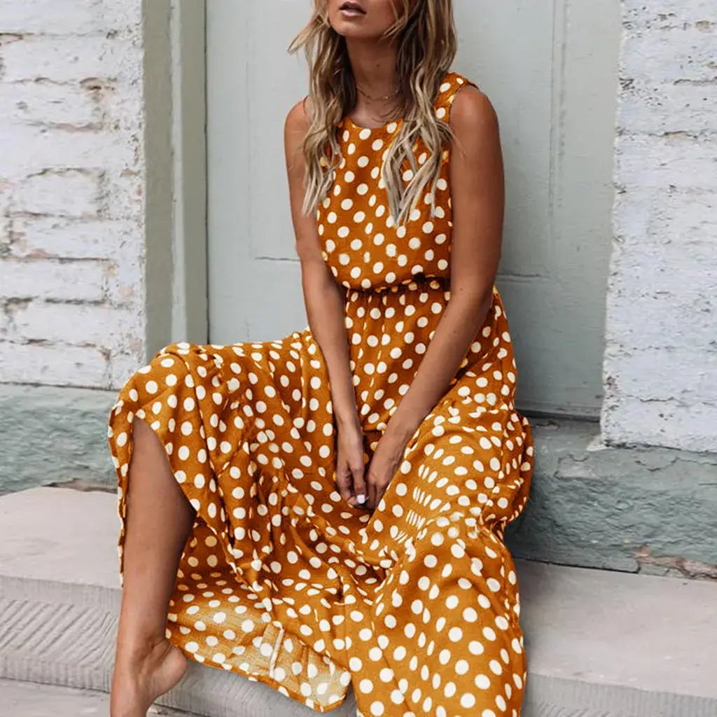 Polka Dot Maxi Sundress