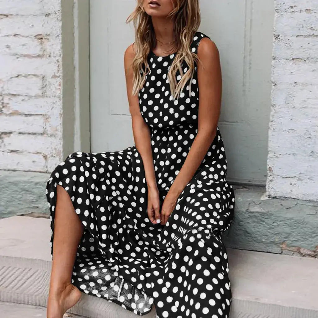 Polka Dot Maxi Sundress