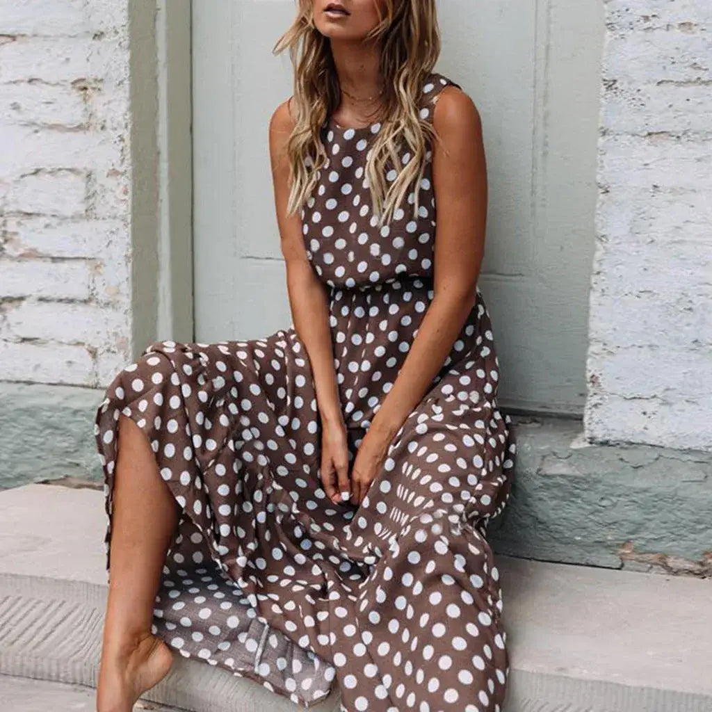 Polka Dot Maxi Sundress