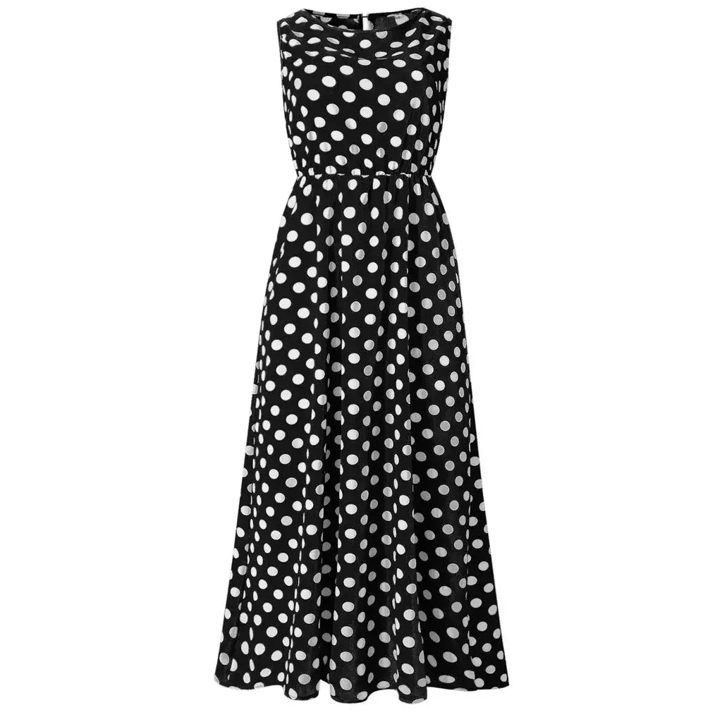 Polka Dot Maxi Sundress black / XL / United States