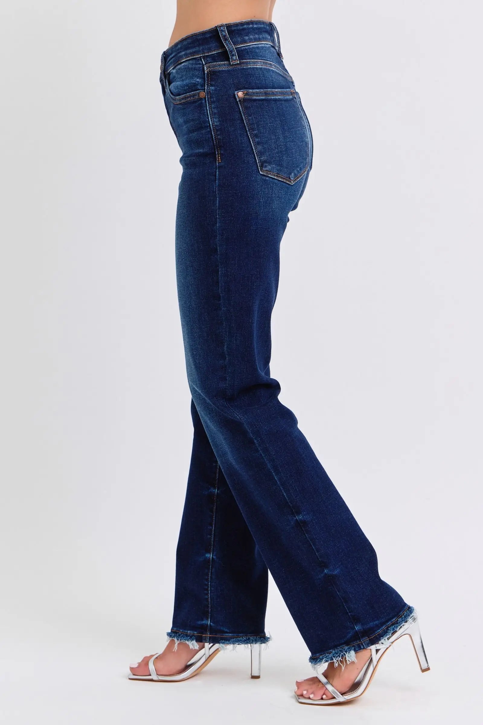 Raw Hem Straight Leg Jeans - Eclectage