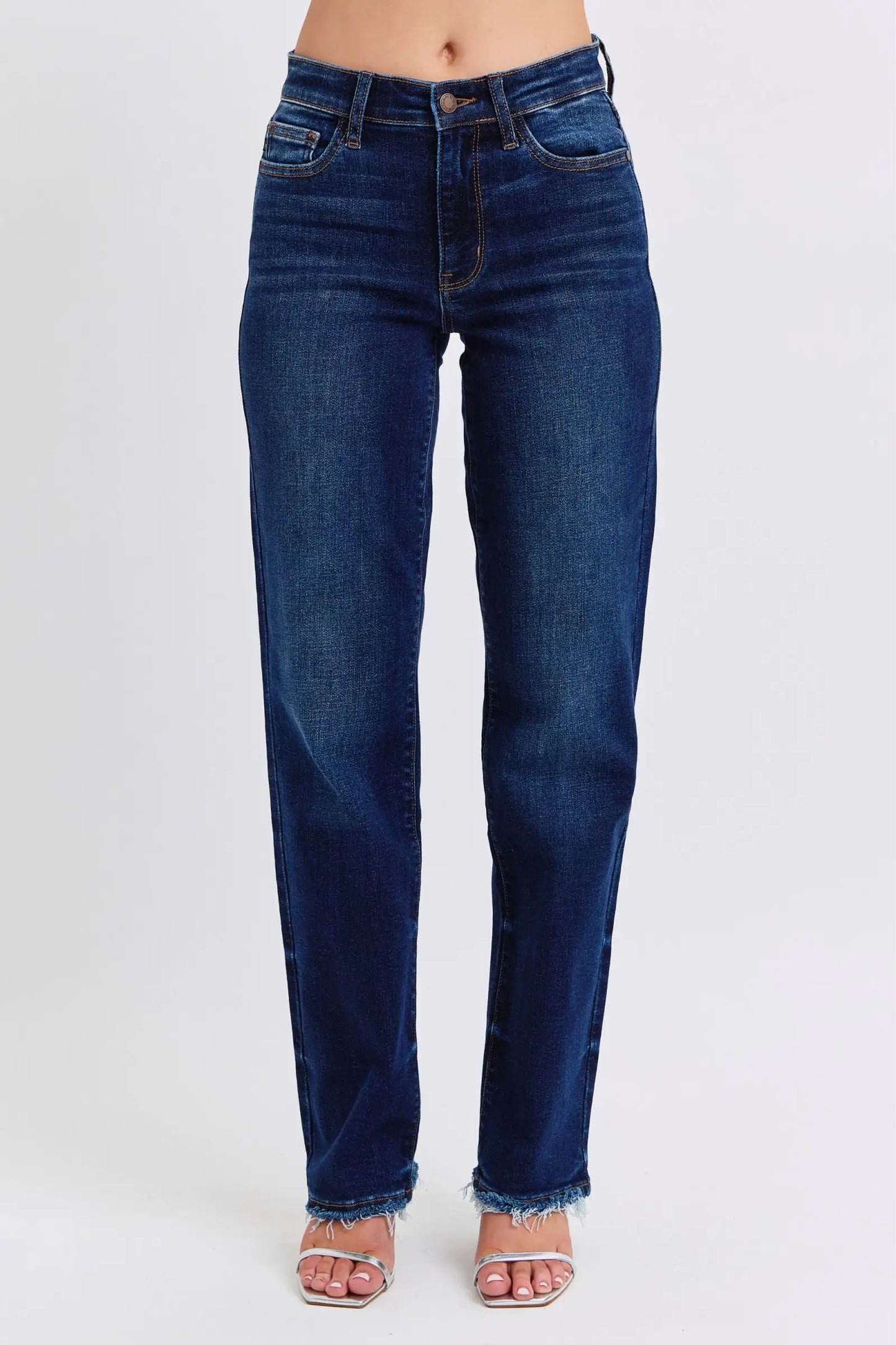 Raw Hem Straight Leg Jeans - Eclectage