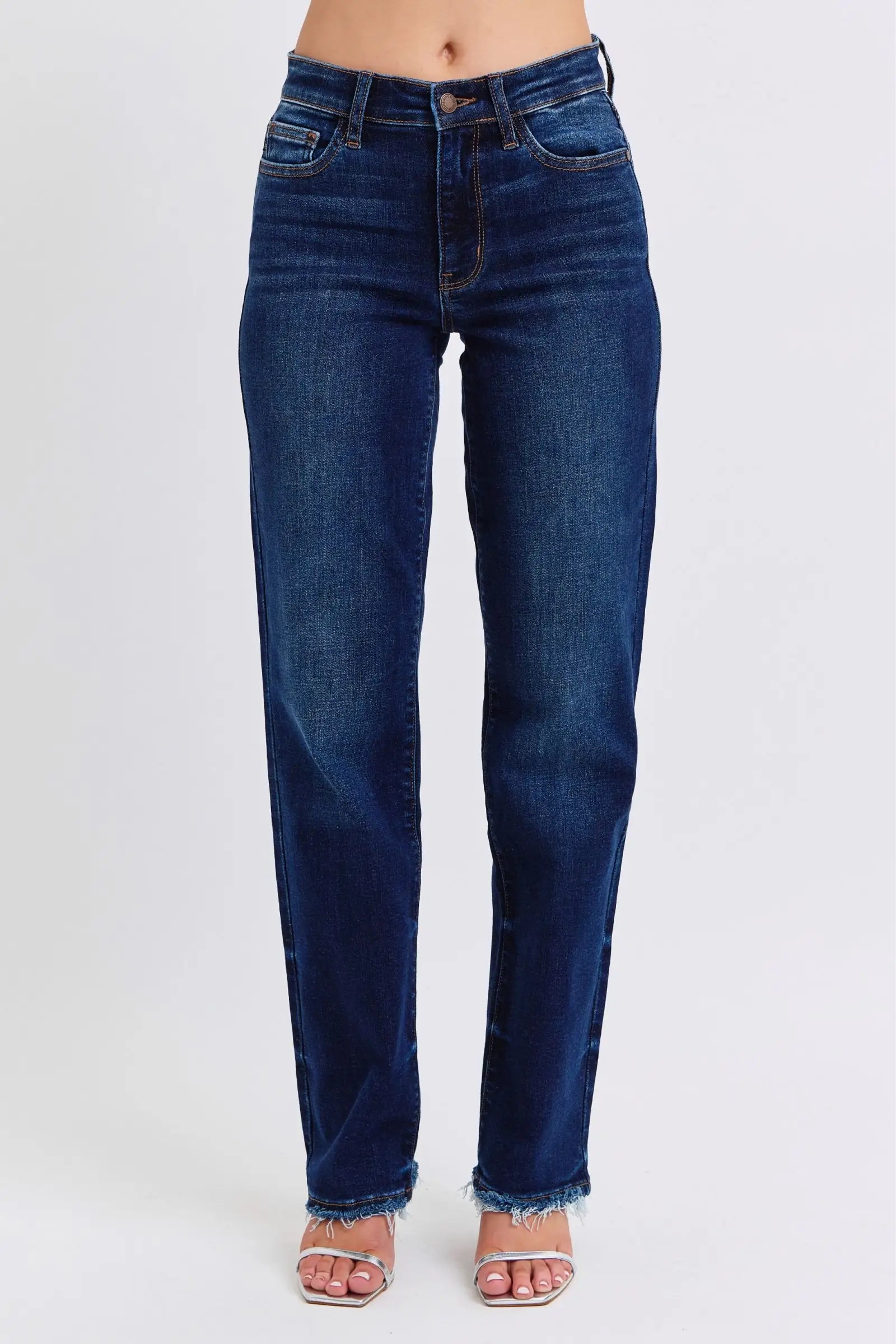 Raw Hem Straight Leg Jeans - Eclectage