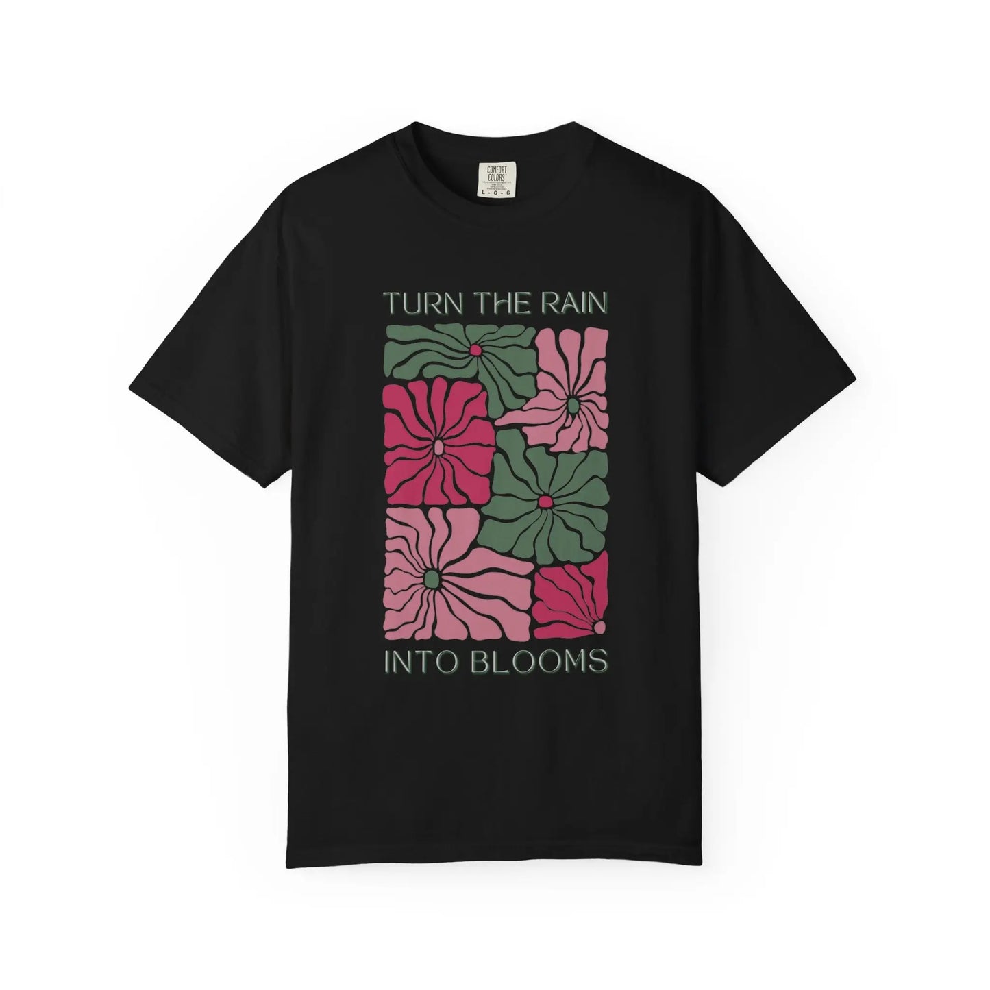 Retro Floral T-Shirt Turn the Rain Into Blooms Black / S T-Shirts