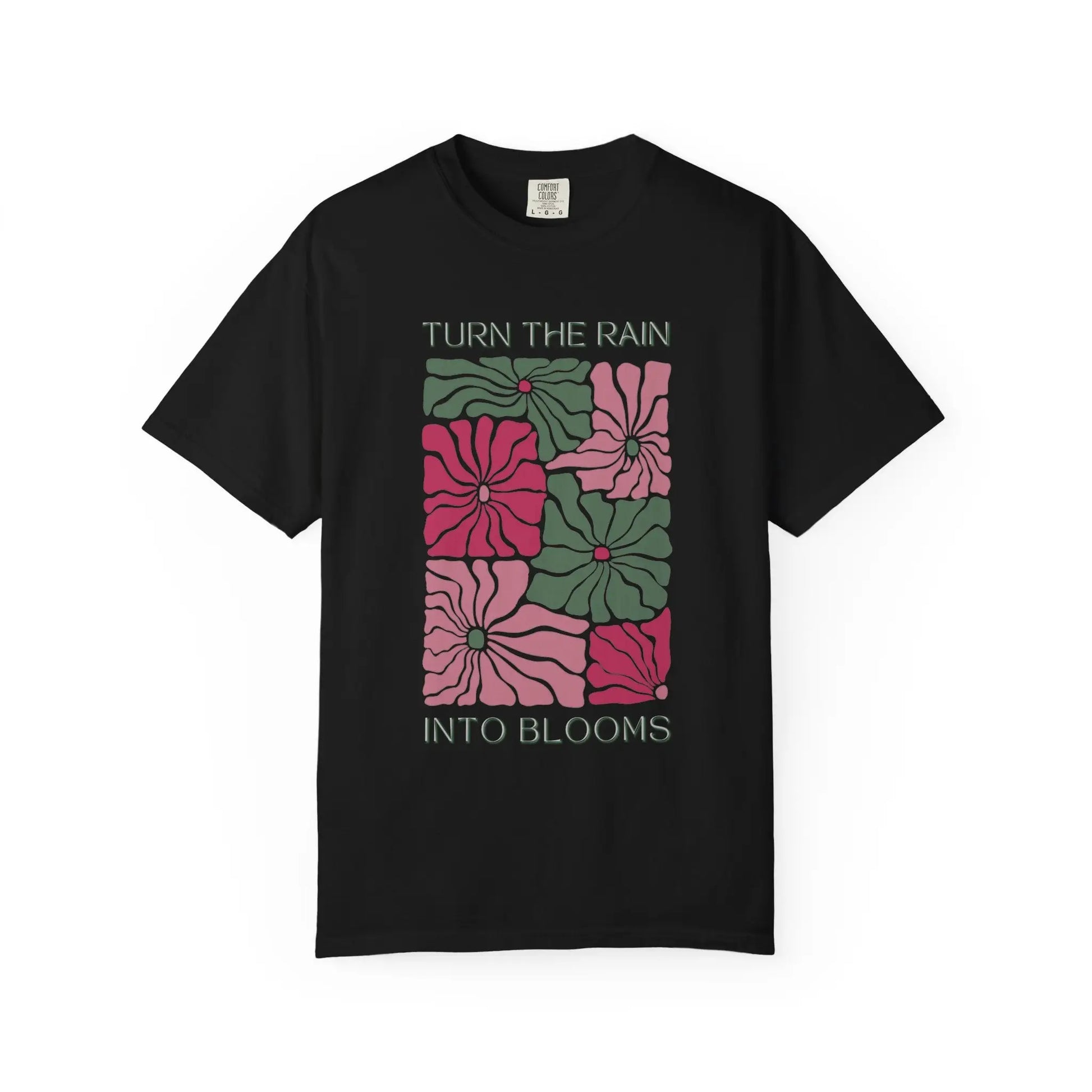 Retro Floral T-Shirt Turn the Rain Into Blooms Black / S T-Shirts