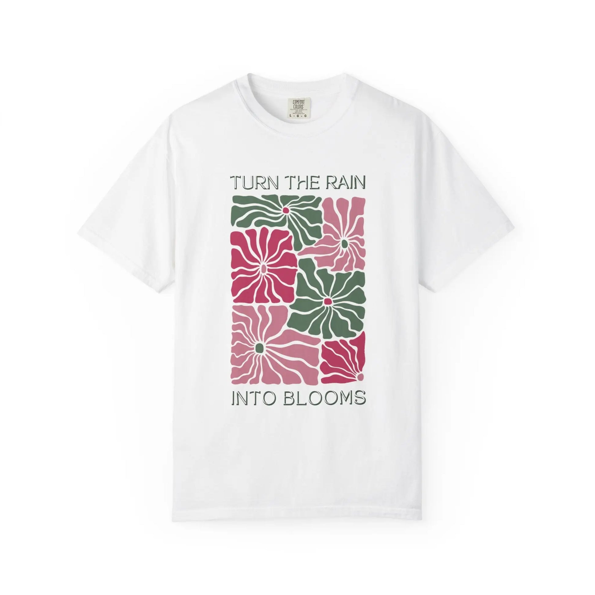 Retro Floral T-Shirt Turn the Rain Into Blooms White / S T-Shirts