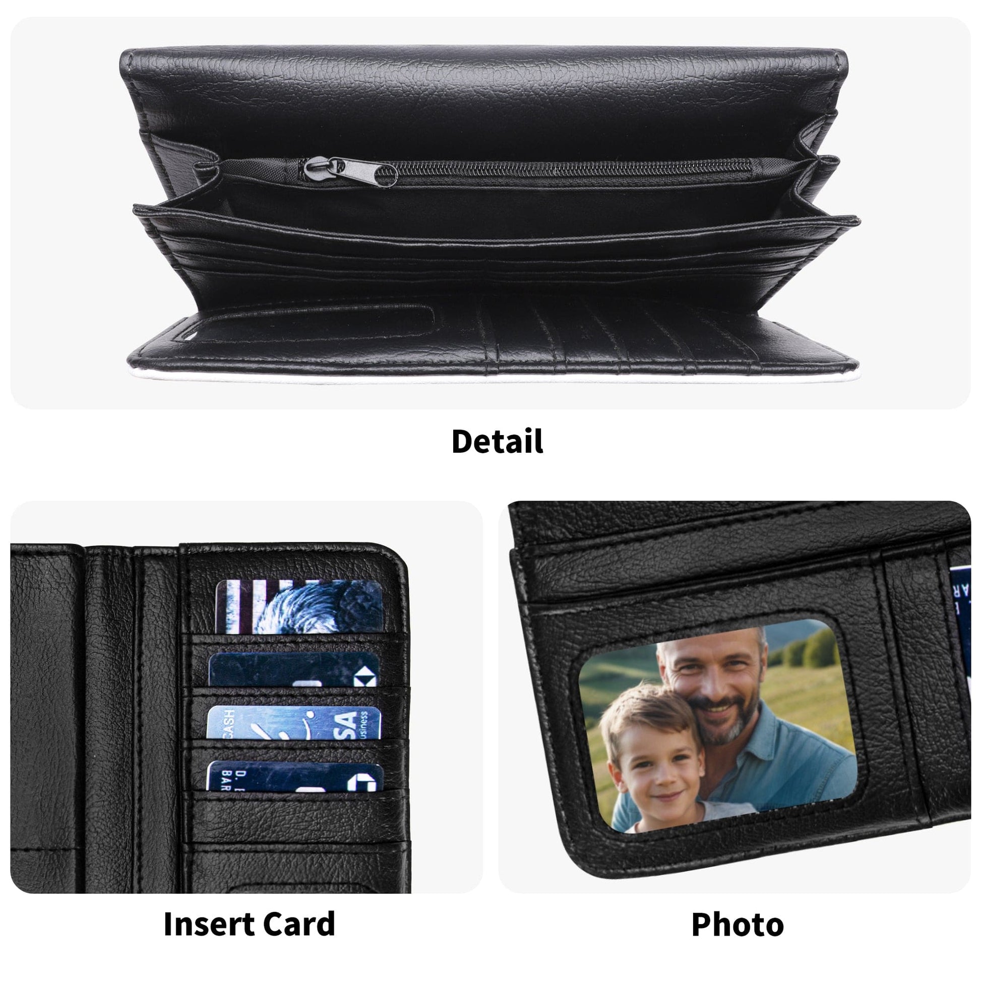 RFID Trifold Faux Leather Clutch Wallet