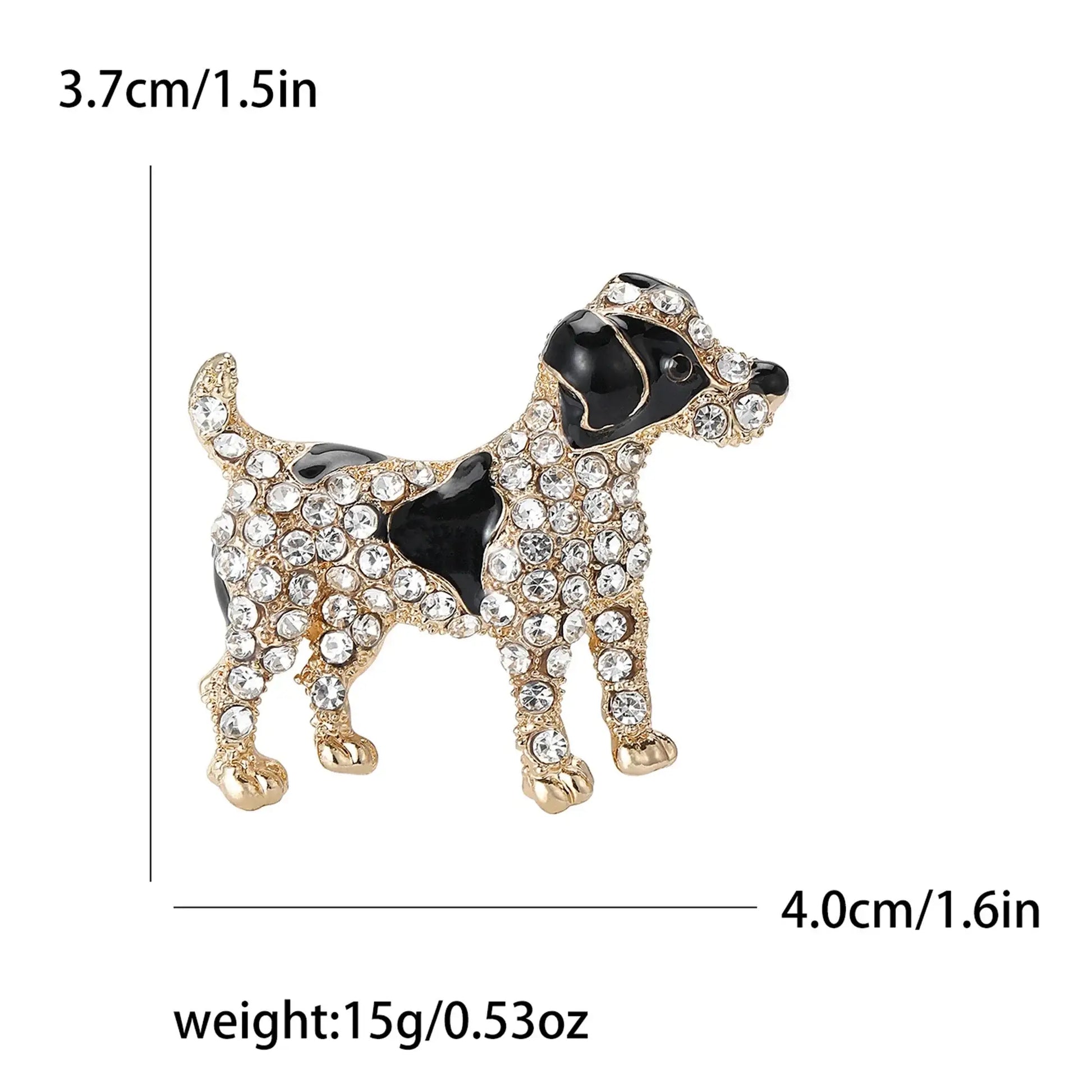 Rhinestone Enamel Puppy Dog Brooch Pin 3 Styles