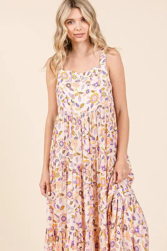 Sherbet Floral Sleeveless Maxi Dress - Eclectage