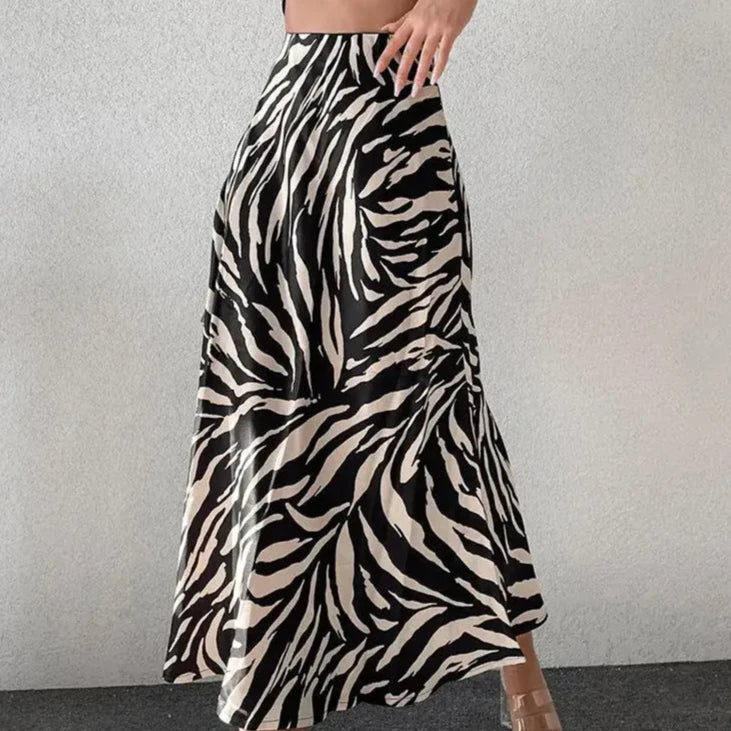 Shestyle Animal Zebra Striped Print Mermaid Skirt Women Date Clothes Office Lady Elegant Beautiful Zipper Long Back