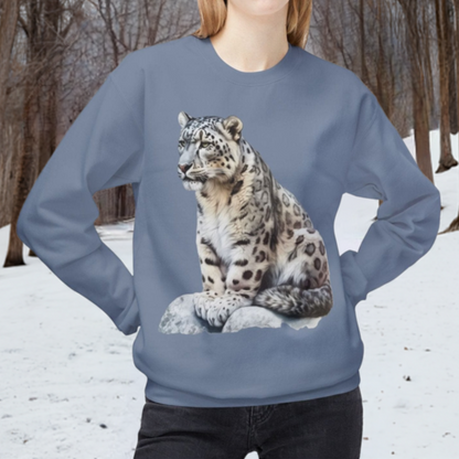 Snow Leopard Fleece Lined Sweatshirt