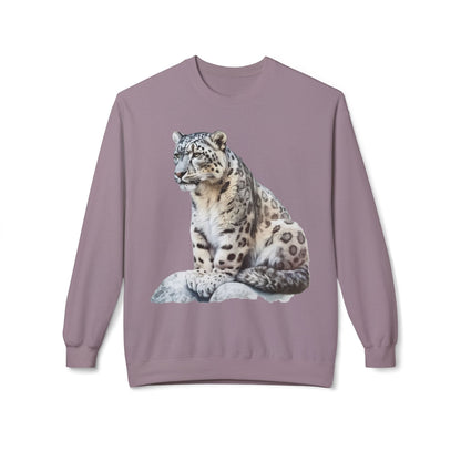 Snow Leopard Fleece Lined Sweatshirt